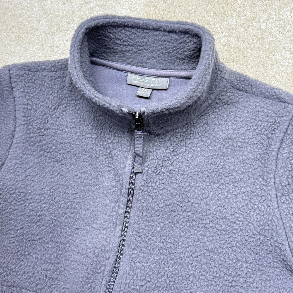 Free Fly‎ Fleece Jacket Womens XS Gray Sherpa High Pile 1/4 Zip Pullover Cozy